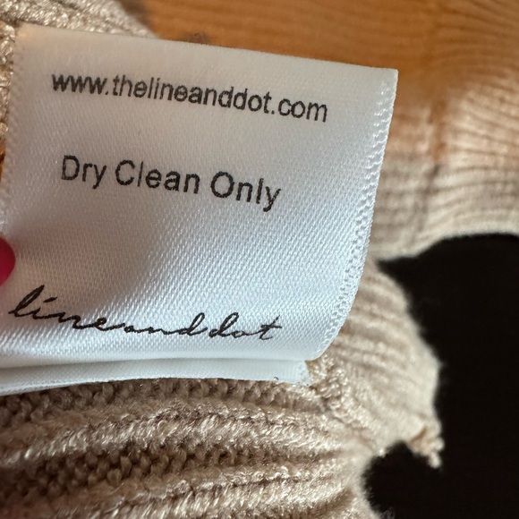 Line + Dot Latte Ottoman Ribbed Sweater Dress Small Long Sleeve Mini Chic - Picture 7 of 8